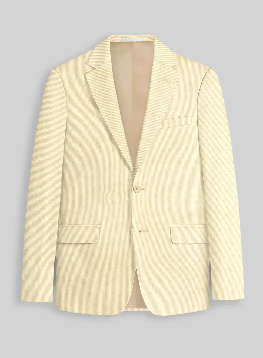 Light Beige Stretch Pin Corduroy Suit