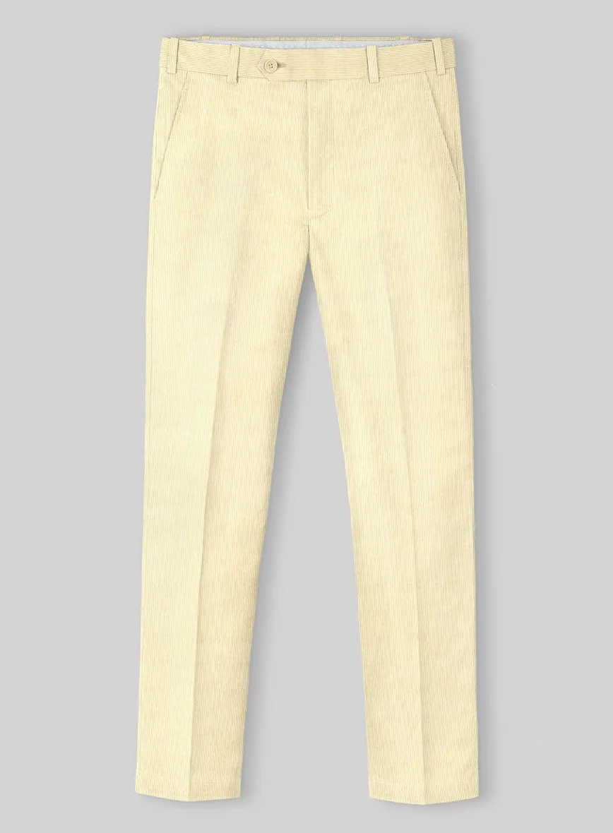 Light Beige Stretch Pin Corduroy Suit