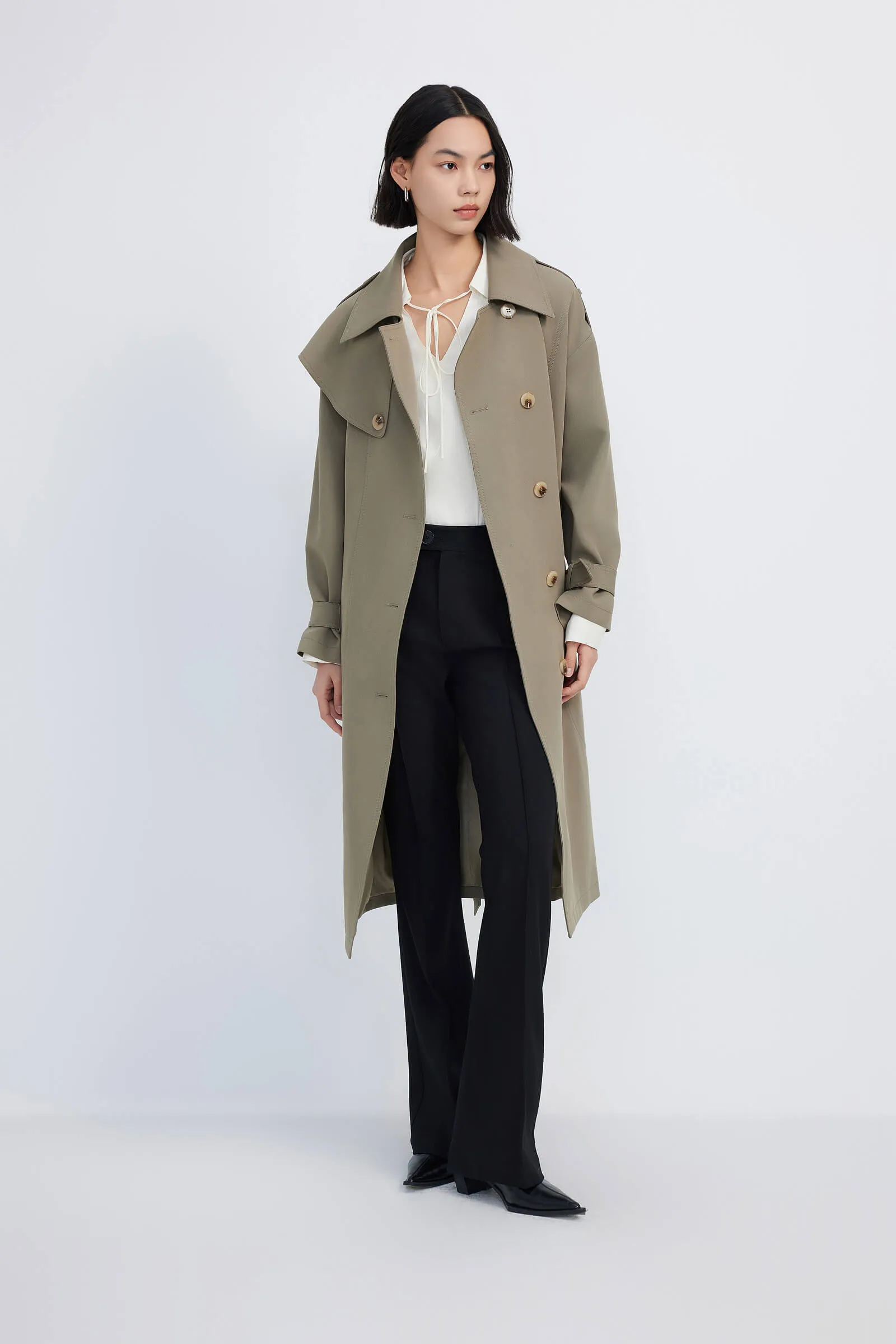 LILY Stylish Belted Trench Coat