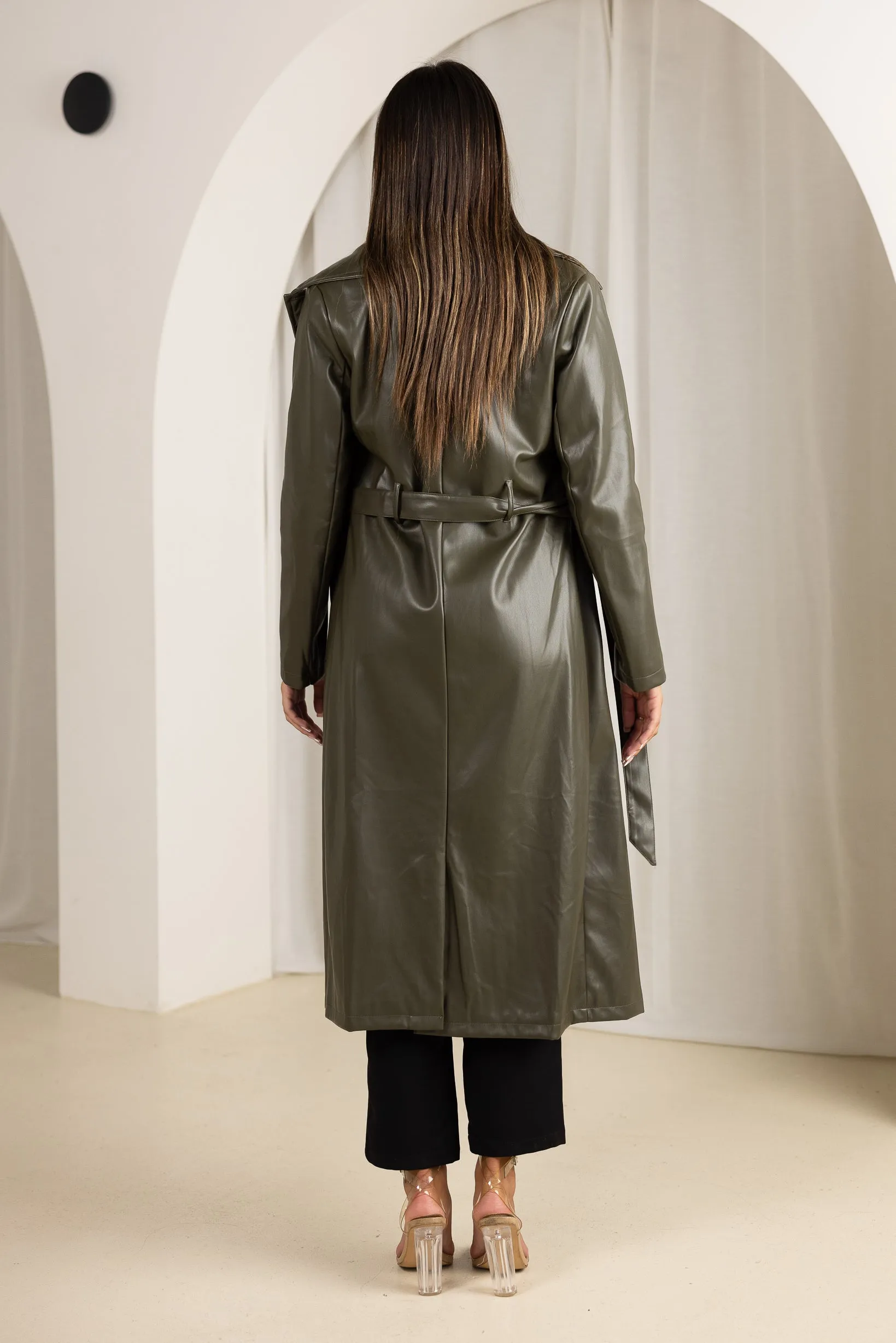 Lola Leather Trench Coat