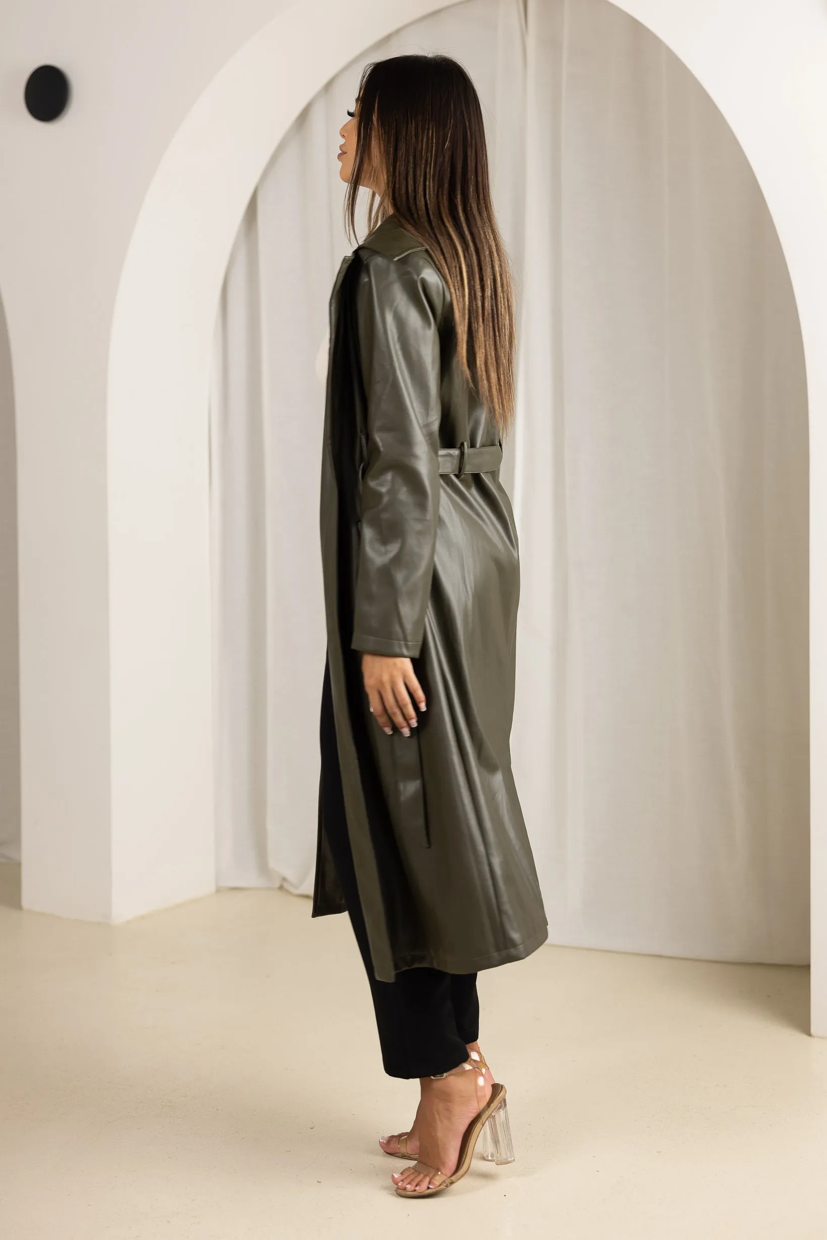 Lola Leather Trench Coat