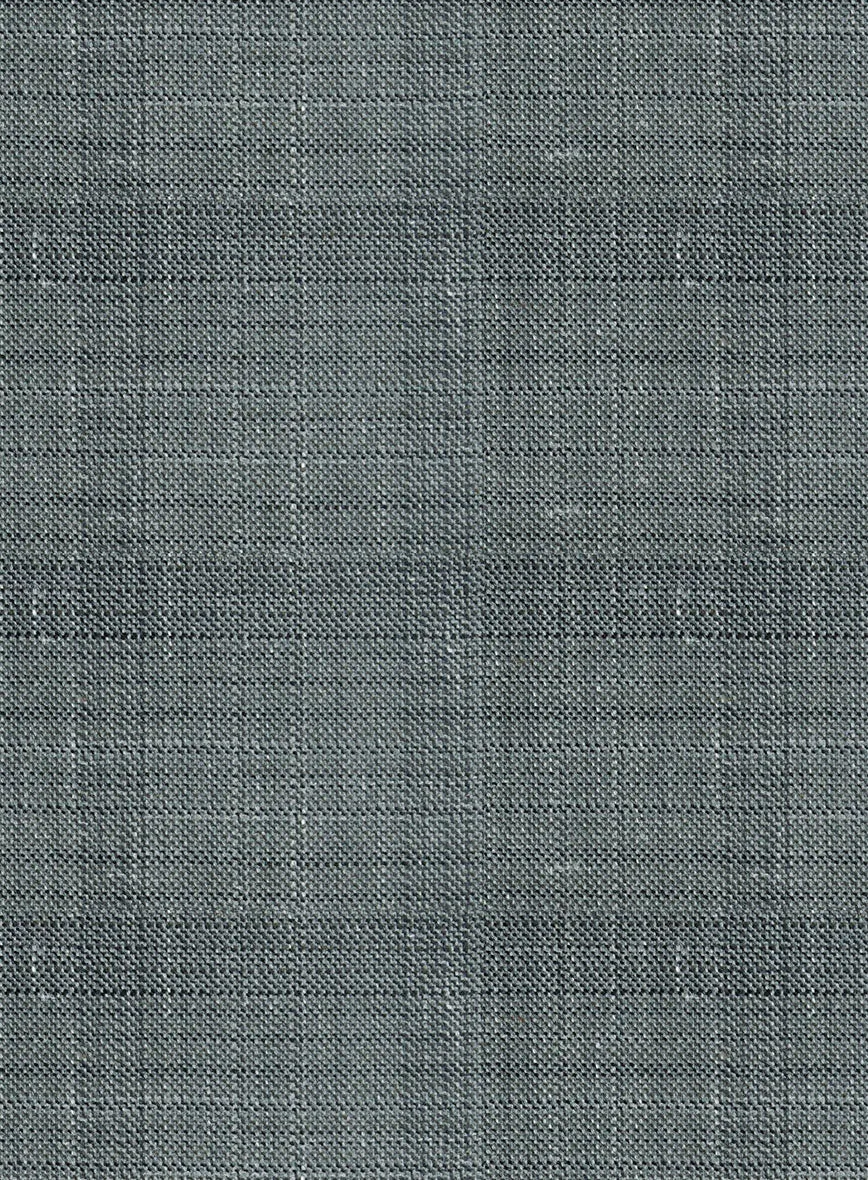 London Loom Gray Blue Bruna Wool Silk Linen Suit