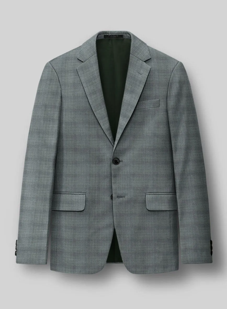 London Loom Gray Blue Bruna Wool Silk Linen Suit