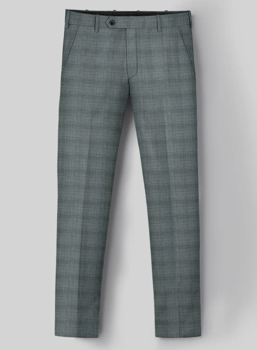 London Loom Gray Blue Bruna Wool Silk Linen Suit