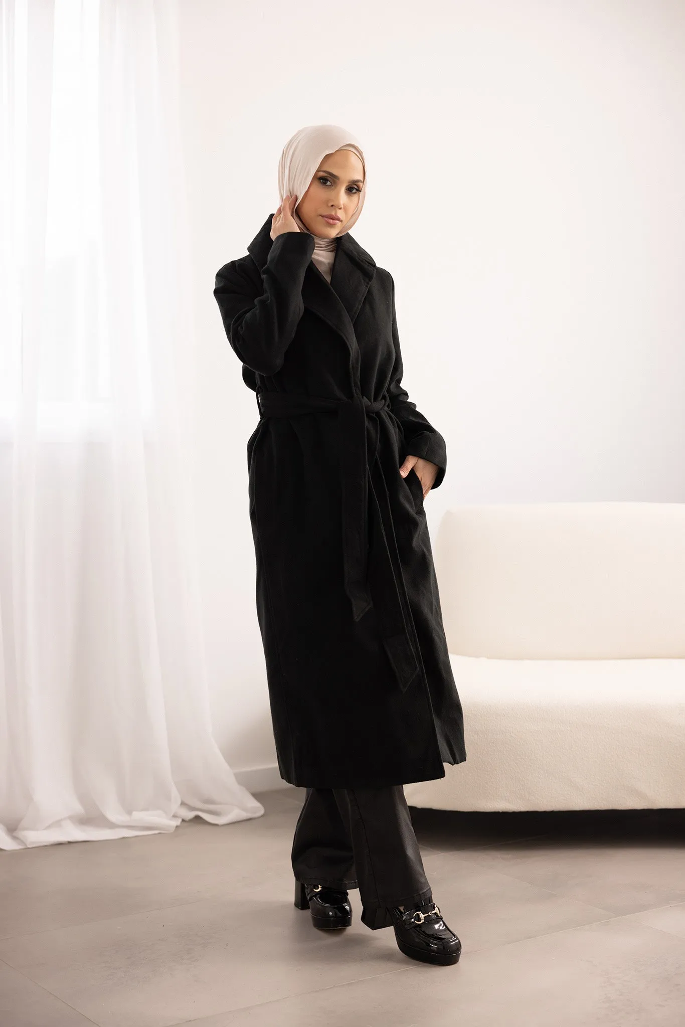 Long Felt Trench Coat