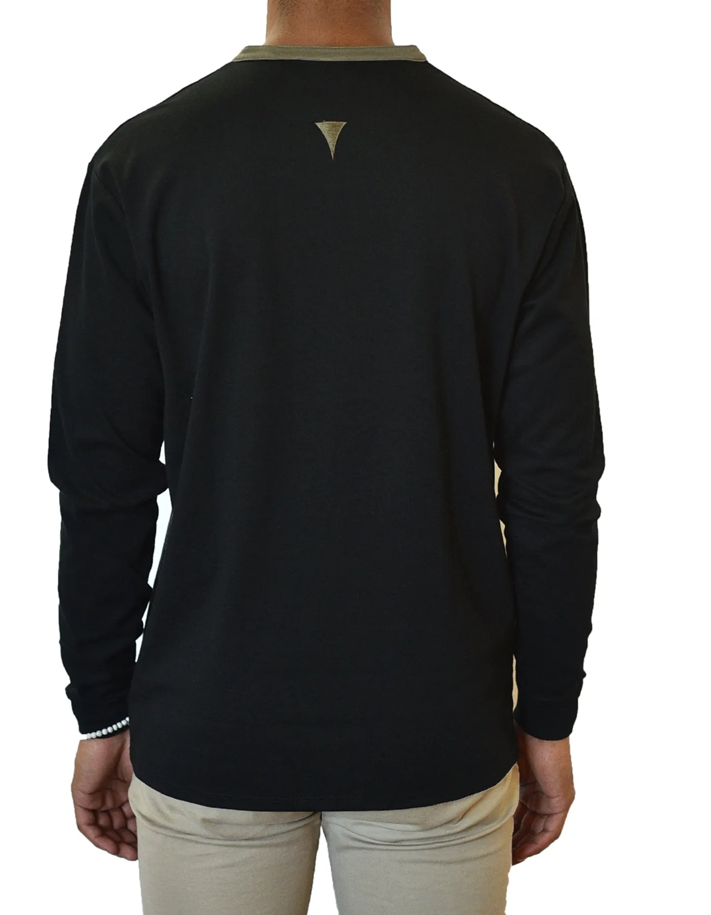 Long Sleeve Henley Slit Collar