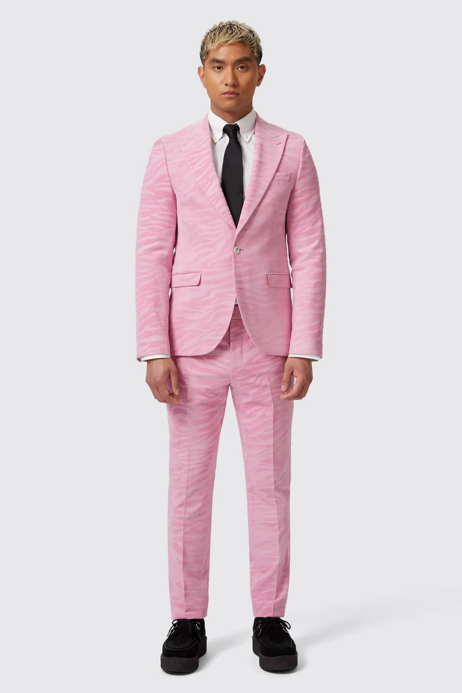 Magnussen Slim Fit Pink Flocked Jacket