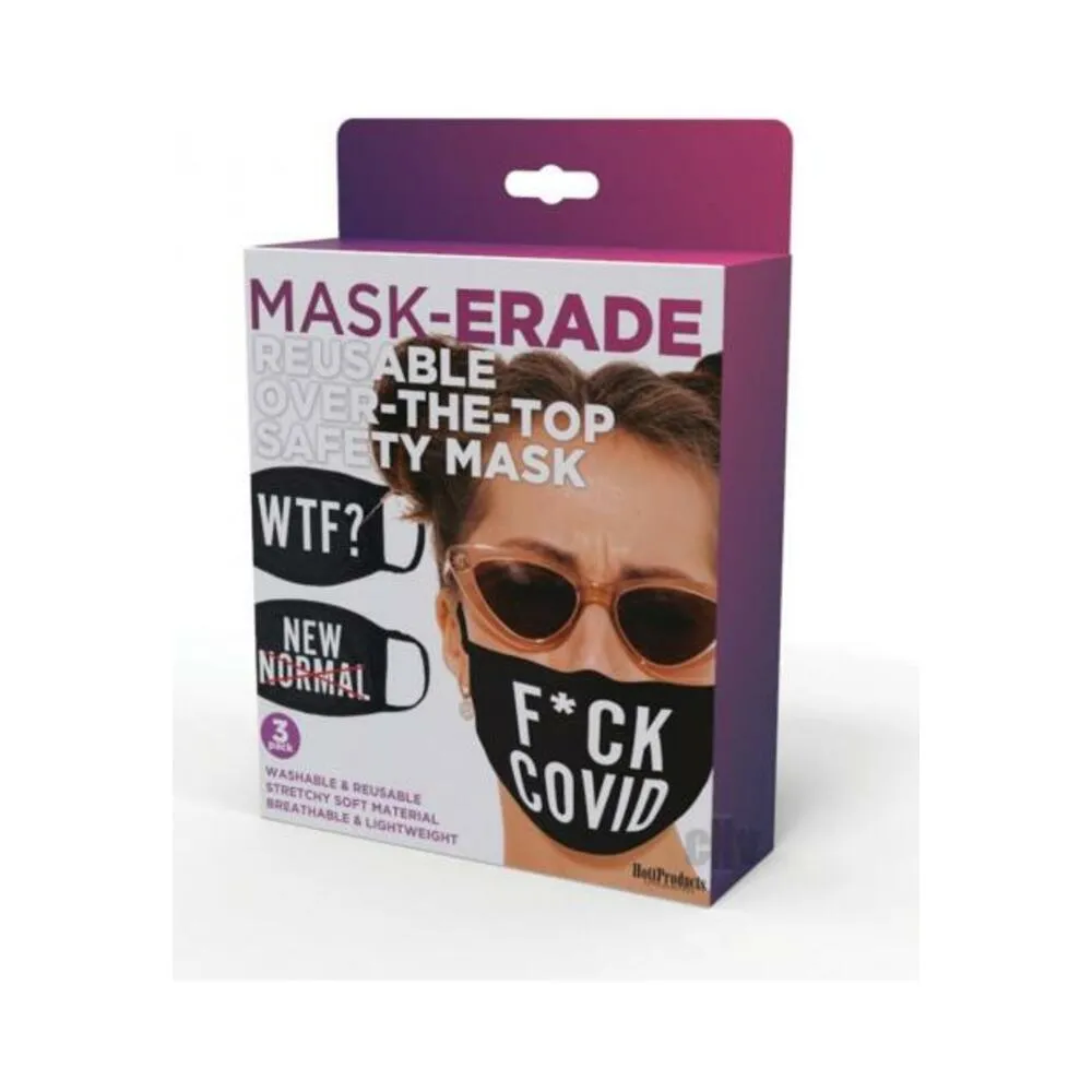 Maskerade Masks - F Covid/wtf?/new Normal - 3-pack.