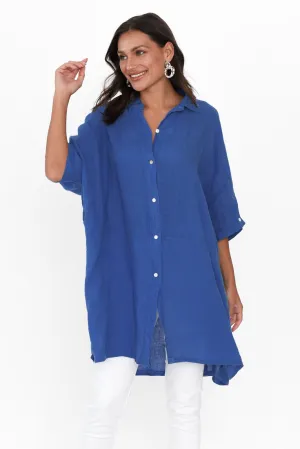 McKenna Ocean Linen Button Tunic