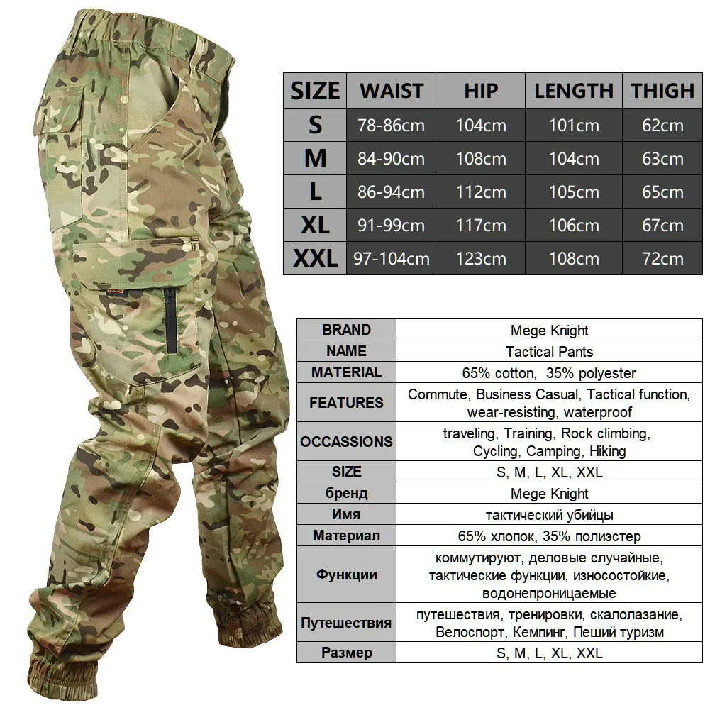 Mege Tactical Camouflage Joggers Outdoor Ripstop Cargo Pants Working Clothing Hiking Hunting Combat Trousers Men&#39;s Streetwear