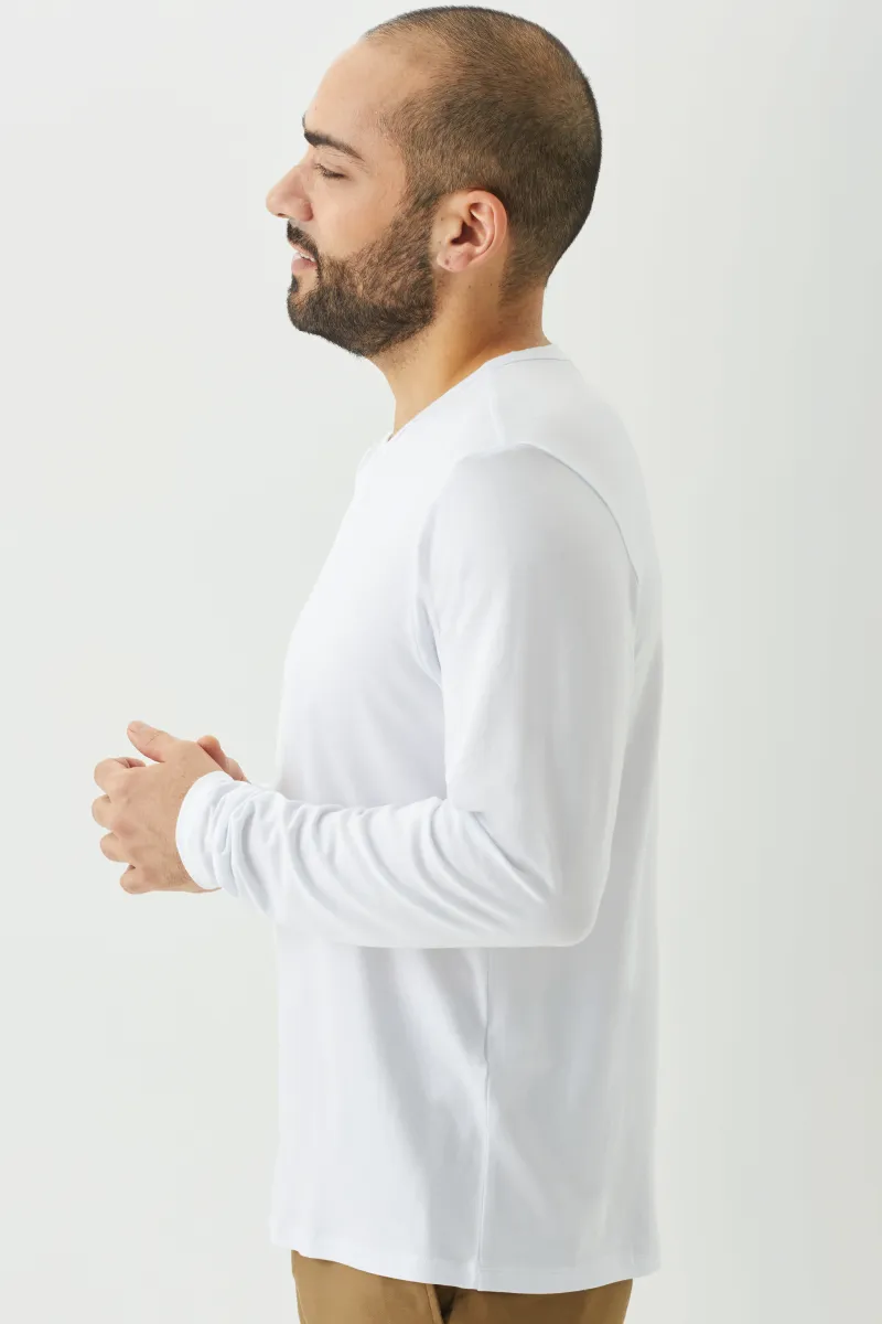 Men's Bamboo Cotton Long-Sleeve Henley Tee-All Sales Final