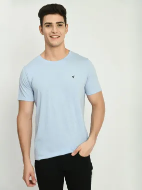 Men's Basic Sky Blue Round Neck T-Shirt