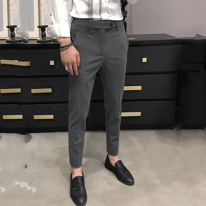 Men's Casual Slim Fit Business Nine-minute Trousers