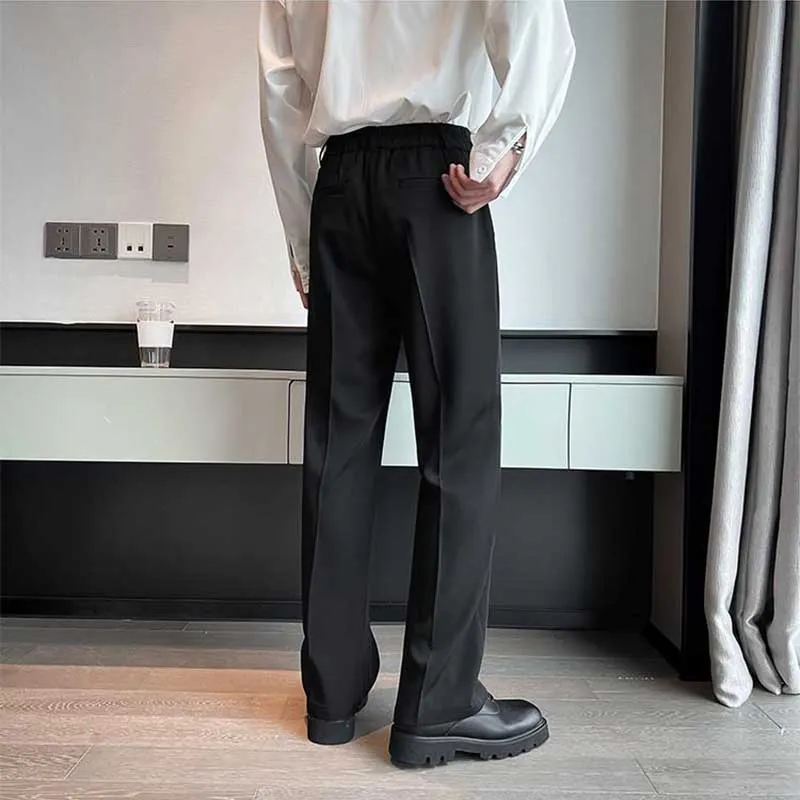 Men's Classic Casual Loose Straight Drape Solid Color Trousers