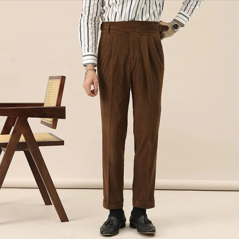 Men's Corduroy Straight-leg Warm Drape Trousers