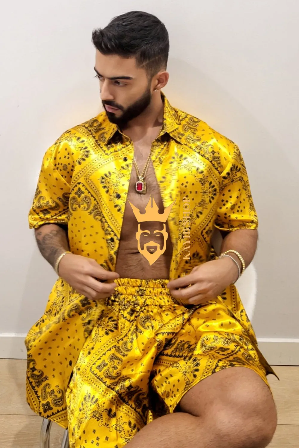 Men's Gold Luxury Silk Set - Elevate Your Wardrobe with Unparalleled Quality and Style