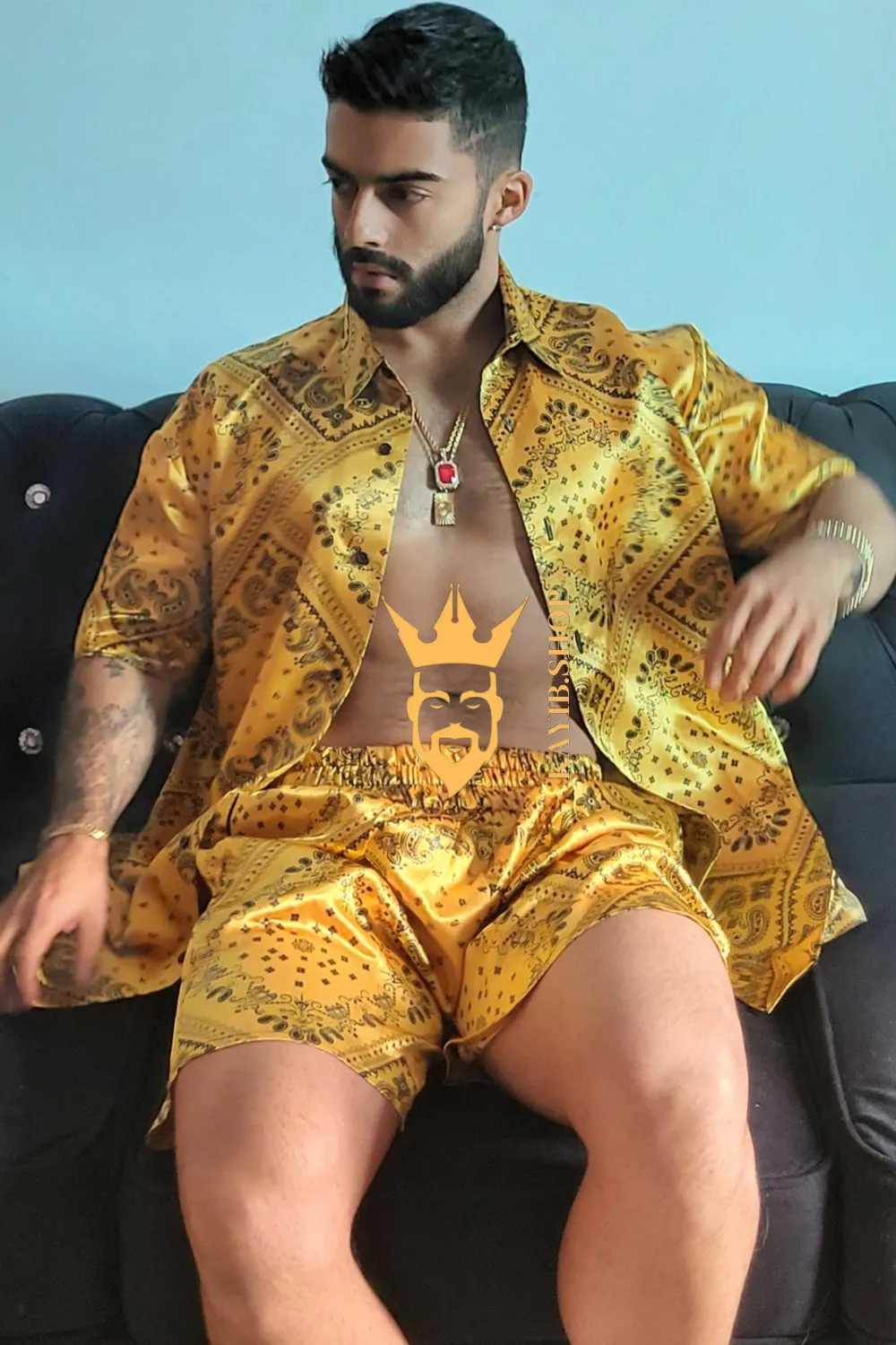 Men's Gold Luxury Silk Set - Elevate Your Wardrobe with Unparalleled Quality and Style