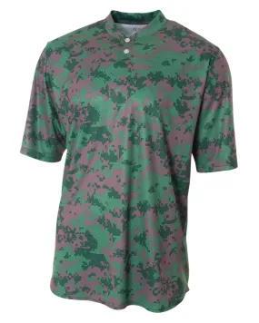 Men's Short Sleeve Camo 2-Button Henley Tee