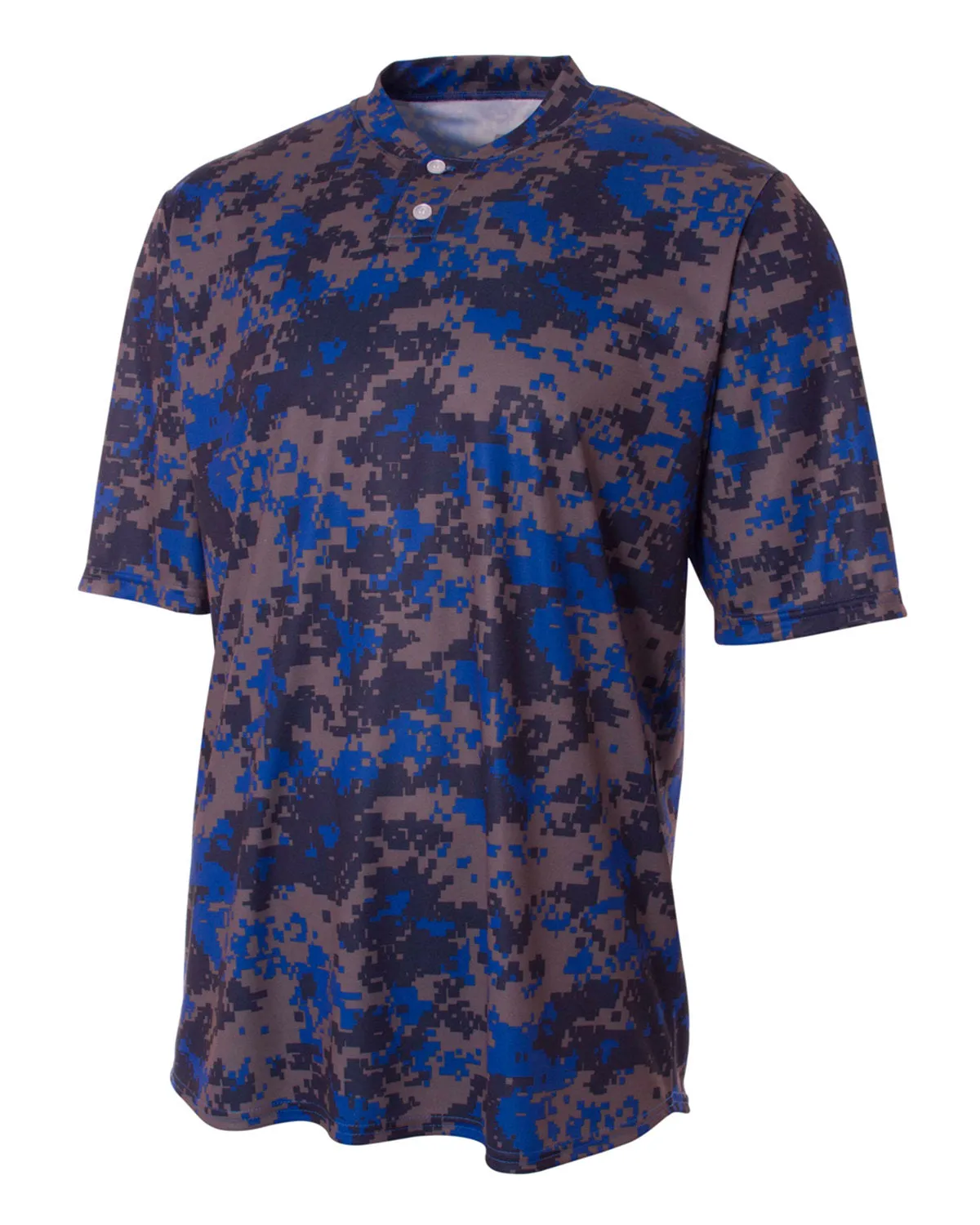 Men's Short Sleeve Camo 2-Button Henley Tee