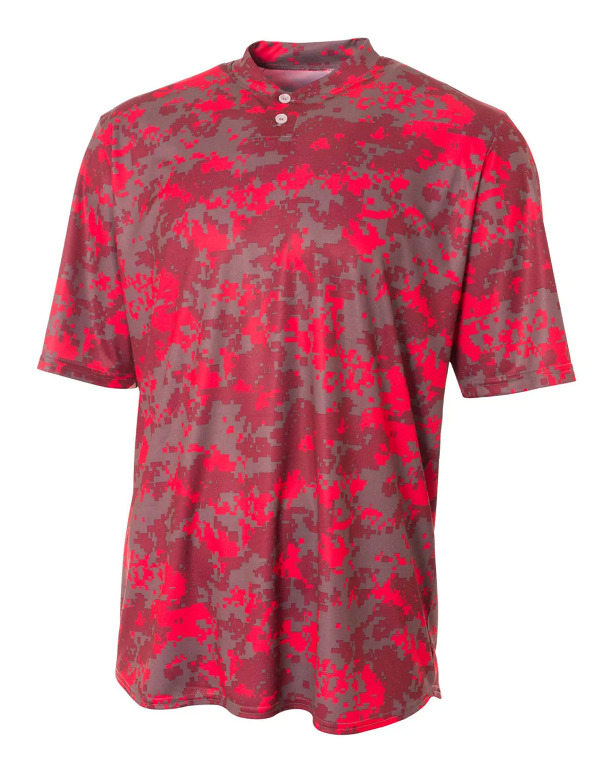 Men's Short Sleeve Camo 2-Button Henley Tee