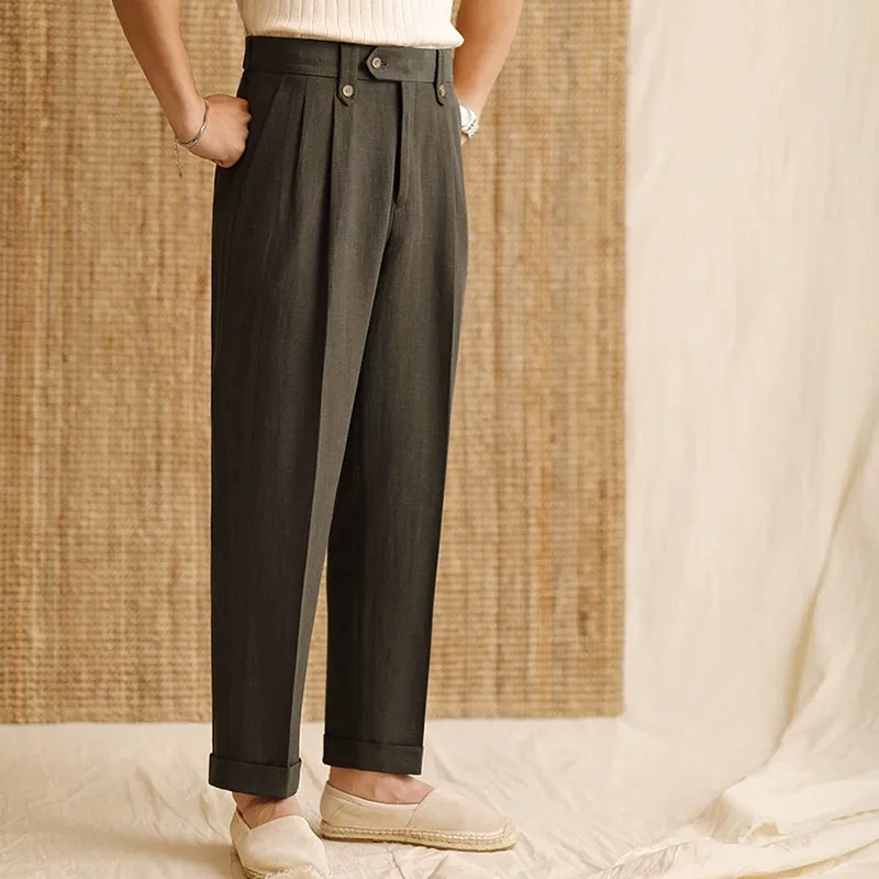 Men's Straight High Waist Loose Trousers