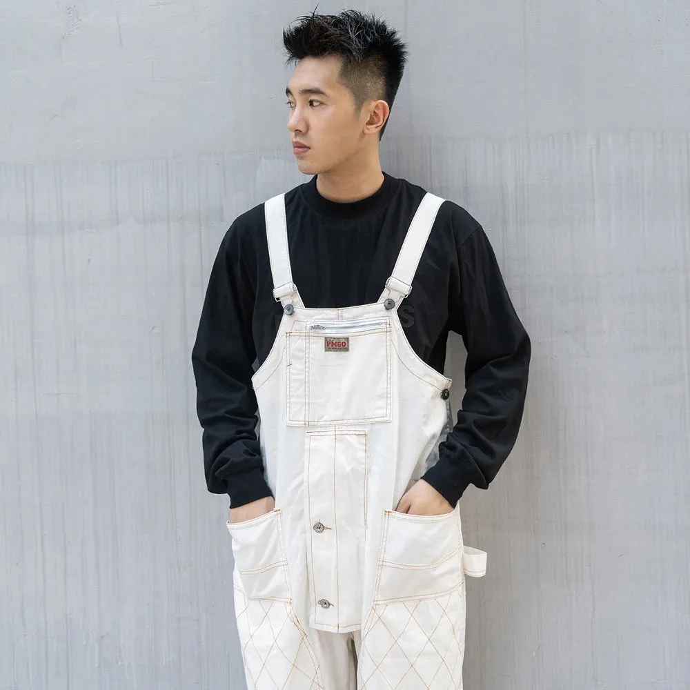 Multi Pocket Bib Overalls Safari Style Cargo Pants Baggy Work Trousers