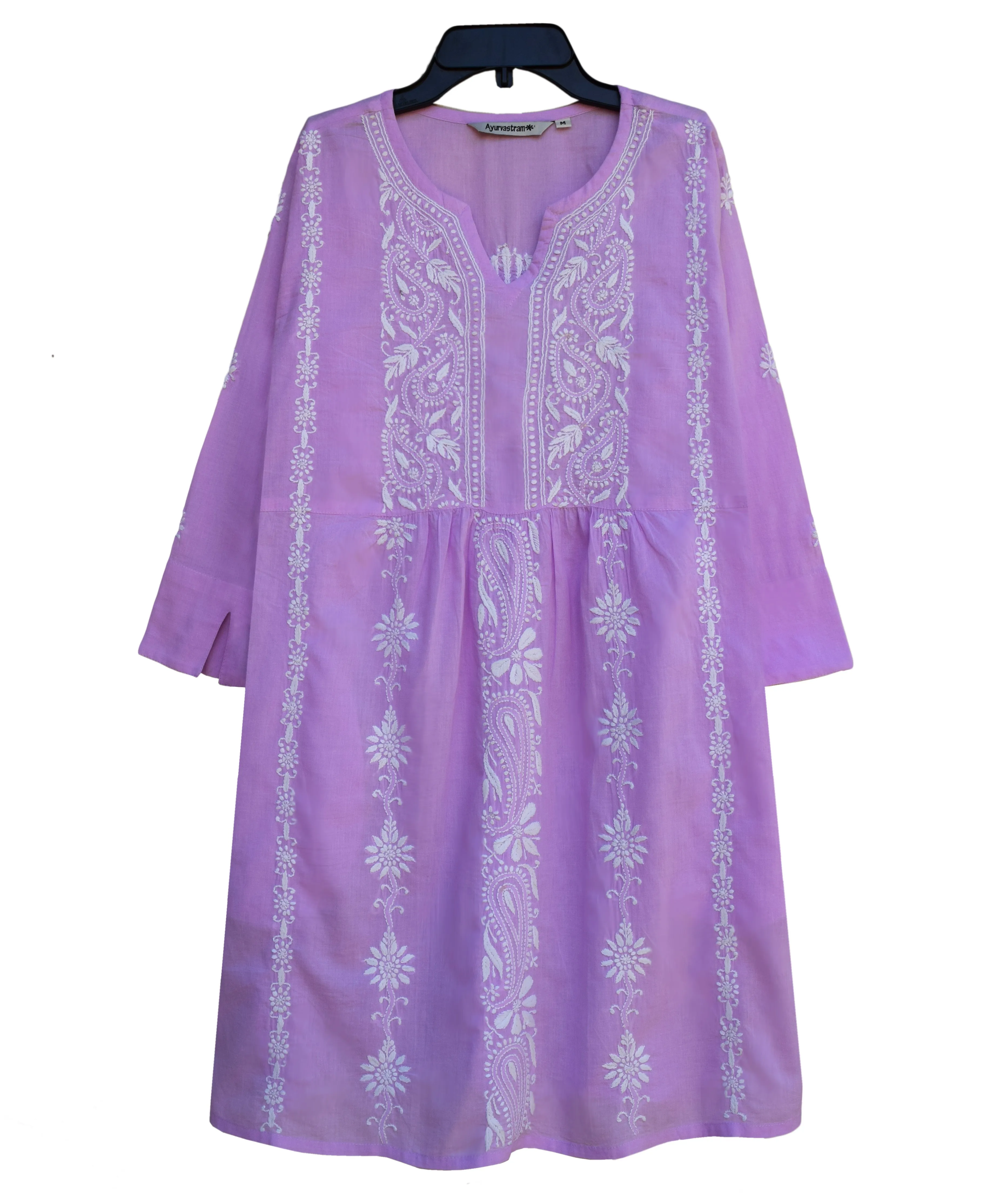 NEERA Hand Embroidered Pure Soft Cotton Tunic Kurta Dress: Made to Order/Customizable