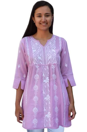 NEERA Hand Embroidered Pure Soft Cotton Tunic Kurta Dress: Made to Order/Customizable