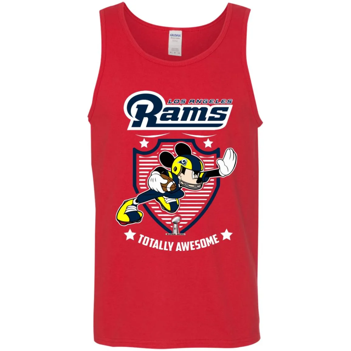 Nfl – Los Angeles Rams Totally Awesome Mickey Mouse Super Bowl 2019 Football Men Cotton Tank