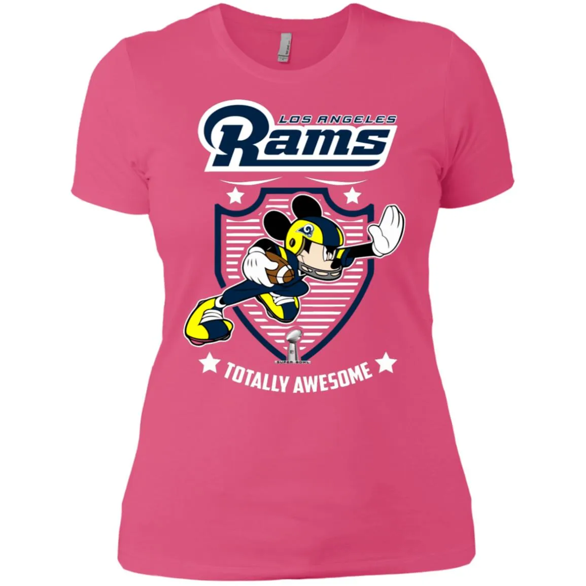 Nfl – Los Angeles Rams Totally Awesome Mickey Mouse Super Bowl 2019 Football Women Cotton T-Shirt