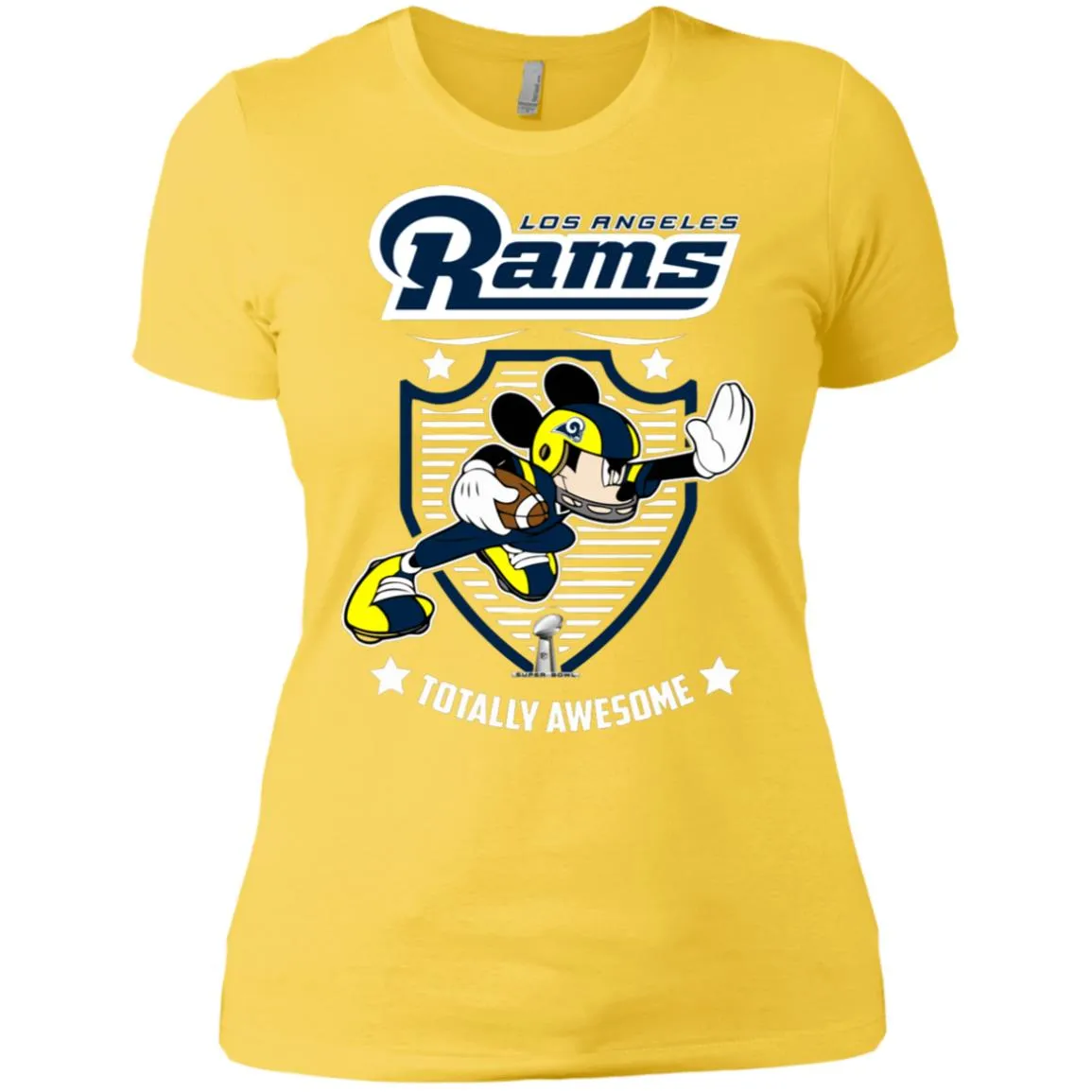 Nfl – Los Angeles Rams Totally Awesome Mickey Mouse Super Bowl 2019 Football Women Cotton T-Shirt