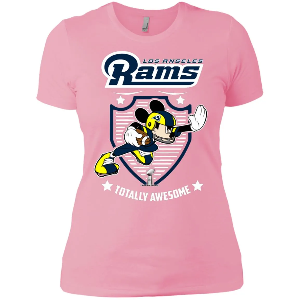 Nfl – Los Angeles Rams Totally Awesome Mickey Mouse Super Bowl 2019 Football Women Cotton T-Shirt