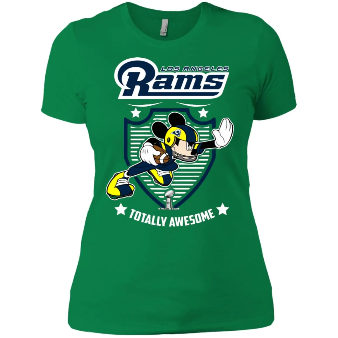 Nfl – Los Angeles Rams Totally Awesome Mickey Mouse Super Bowl 2019 Football Women Cotton T-Shirt