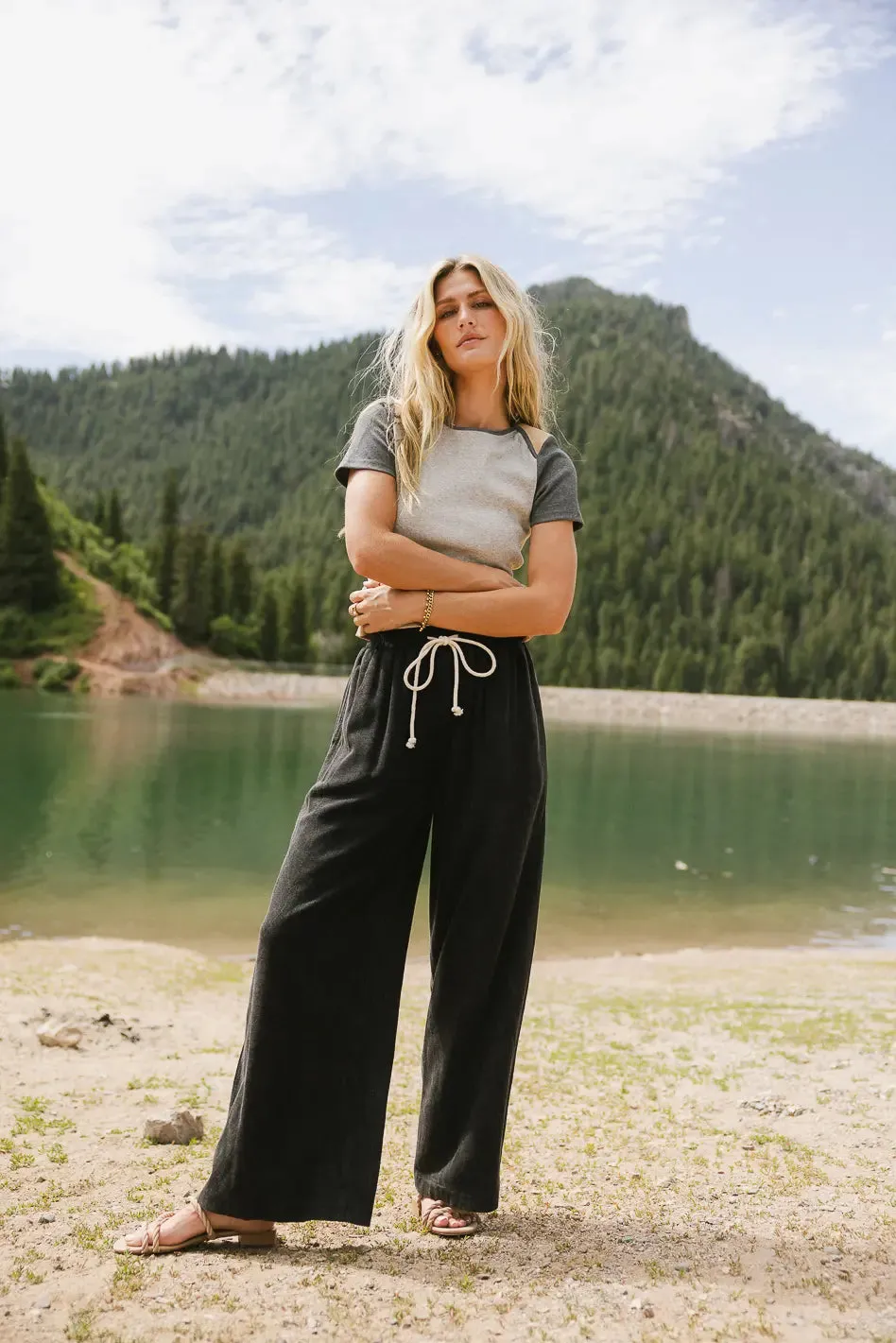 Nico Wide Leg Pants in Black - FINAL SALE