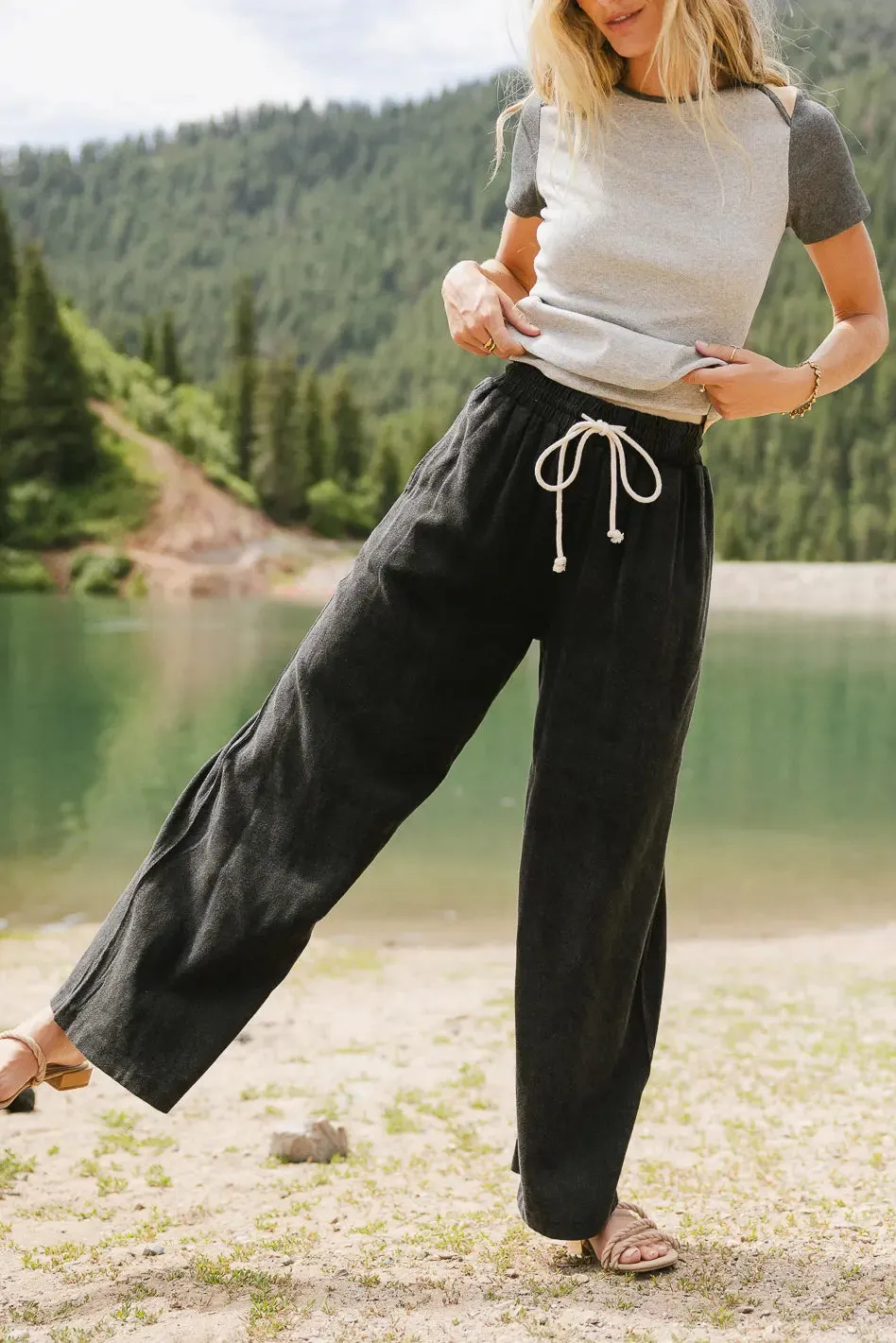 Nico Wide Leg Pants in Black - FINAL SALE