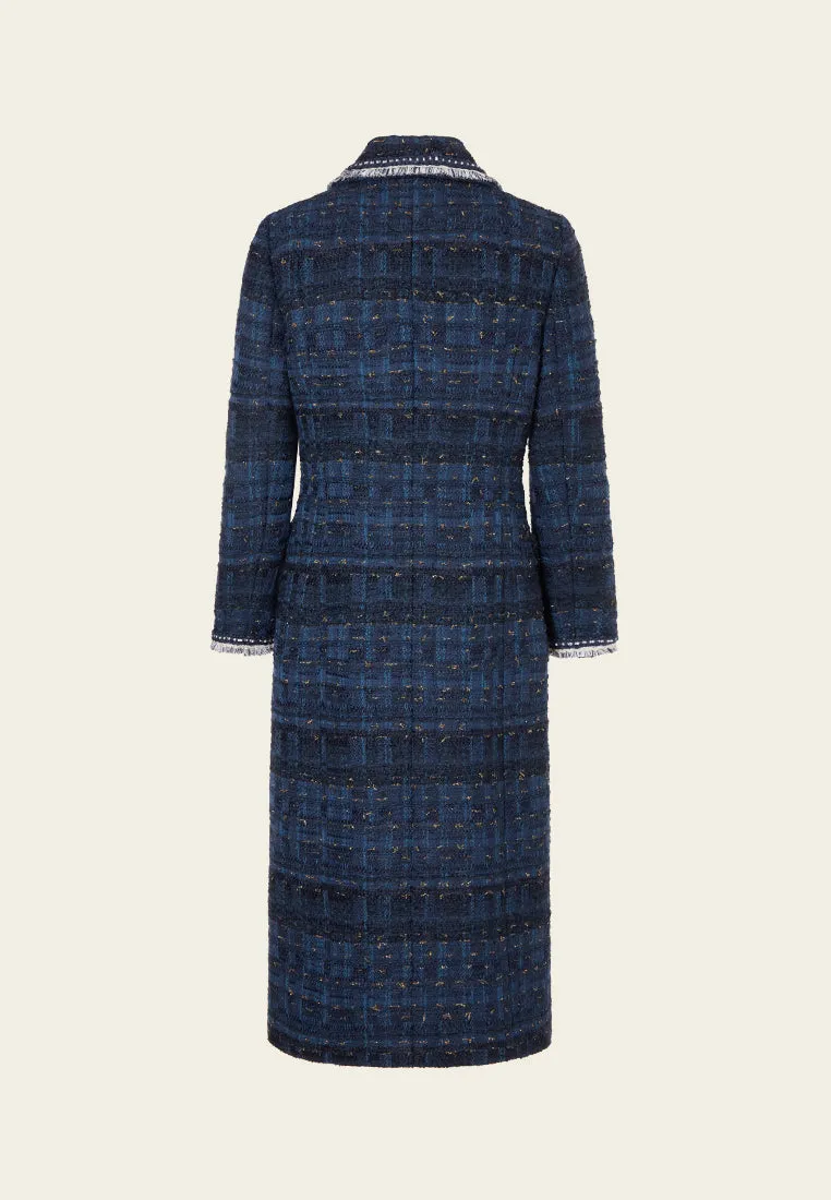 Notched-lapel Double-breasted Maxi Coat