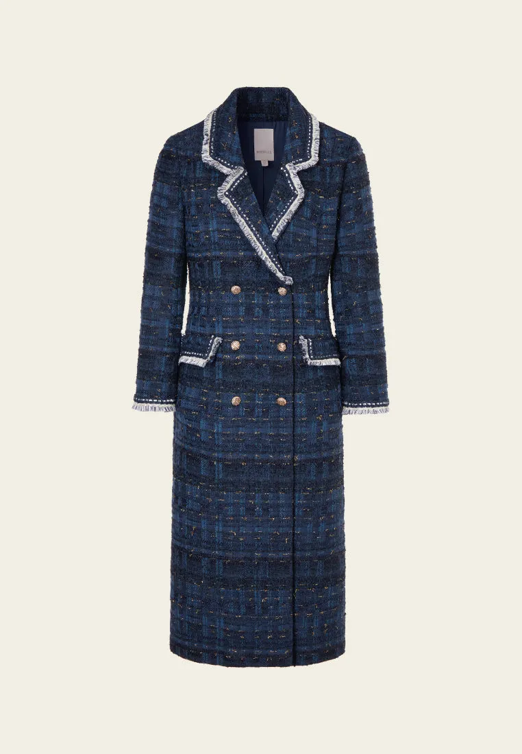 Notched-lapel Double-breasted Maxi Coat