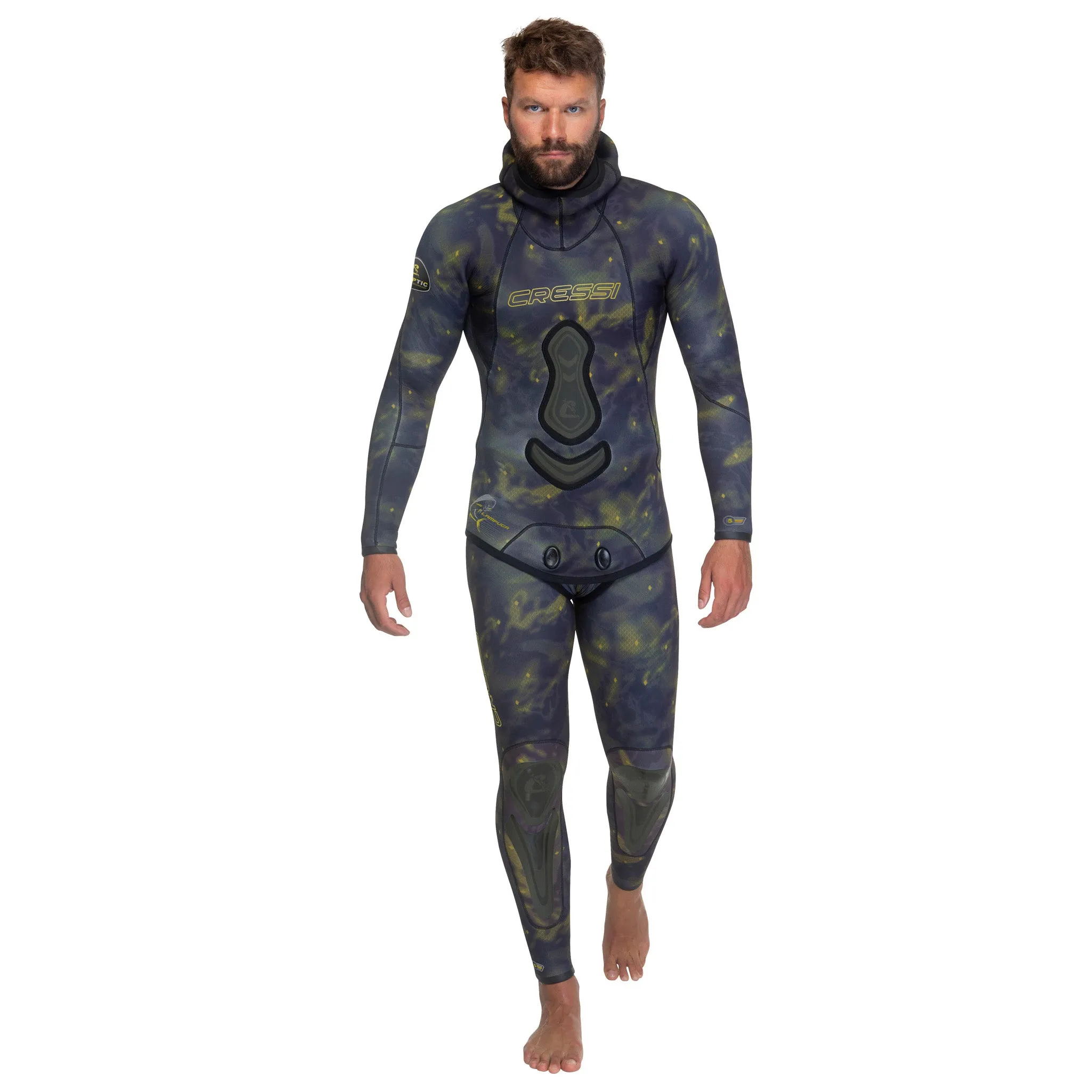 Open Box Cressi 5mm Mans 2-piece Freediving Wetsuit - Camou - X-Large/5