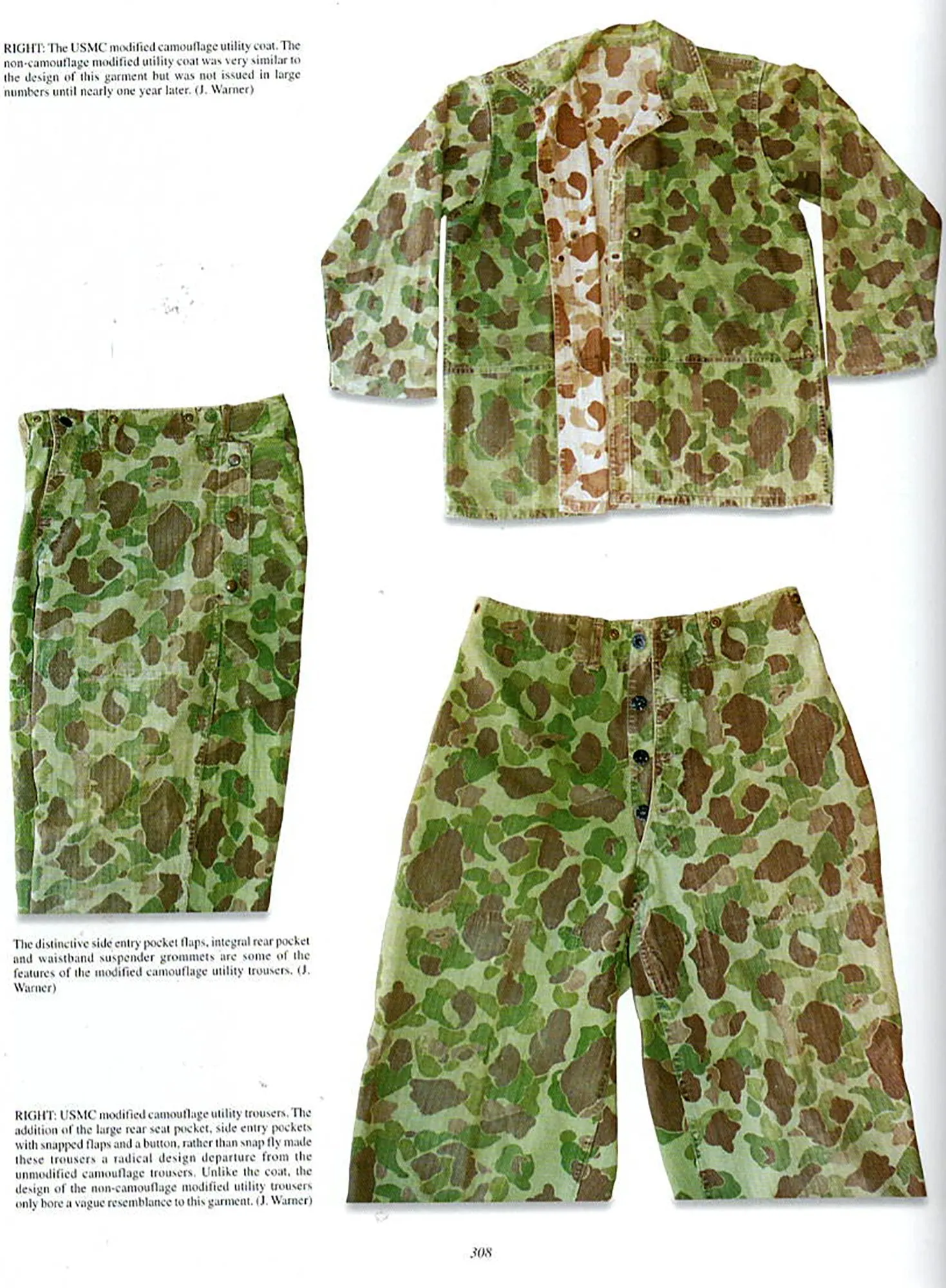 Original U.S. WWII Marine USMC Modified Camouflage Utility Uniform - As Seen In Book