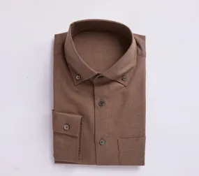 Oslo Brown Cotton-Cashmere Shirt