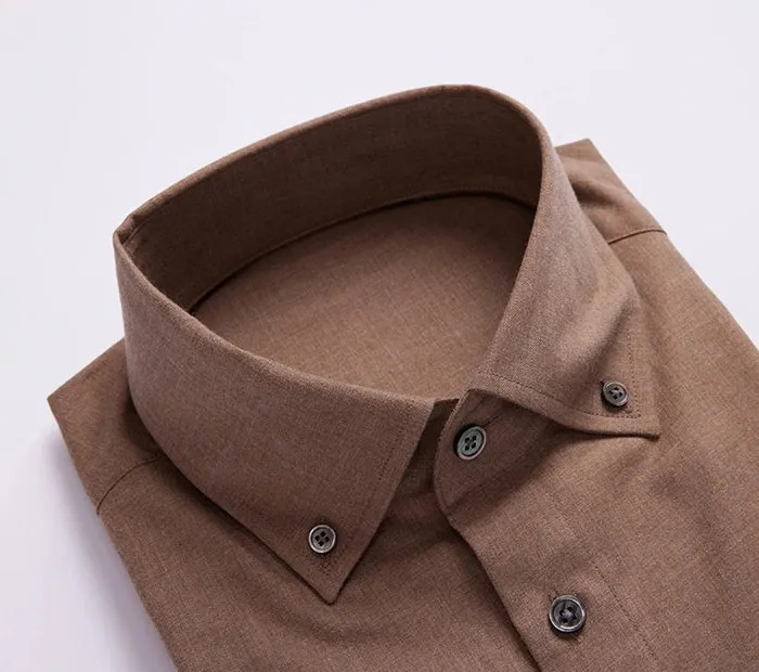 Oslo Brown Cotton-Cashmere Shirt