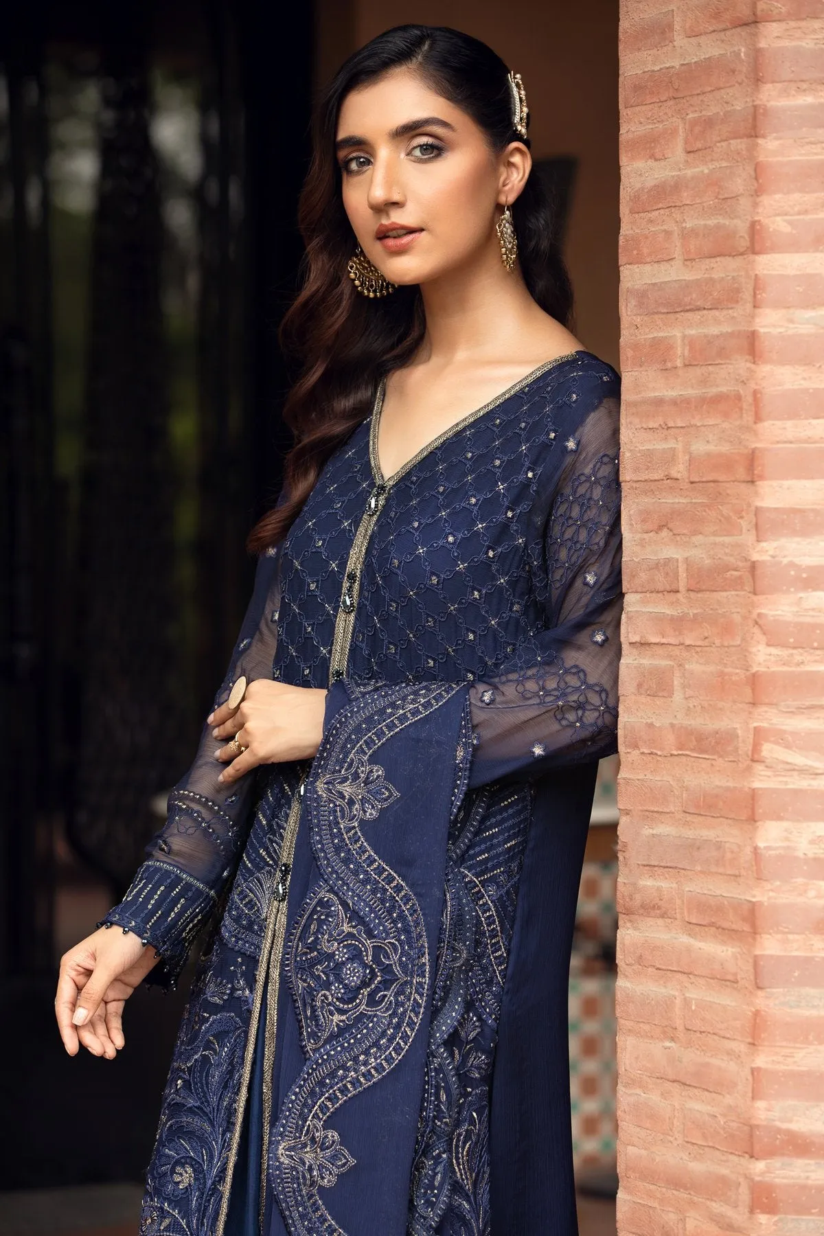 Party Wear Salwar Kameez In Navy Blue Color 2021 #PF143