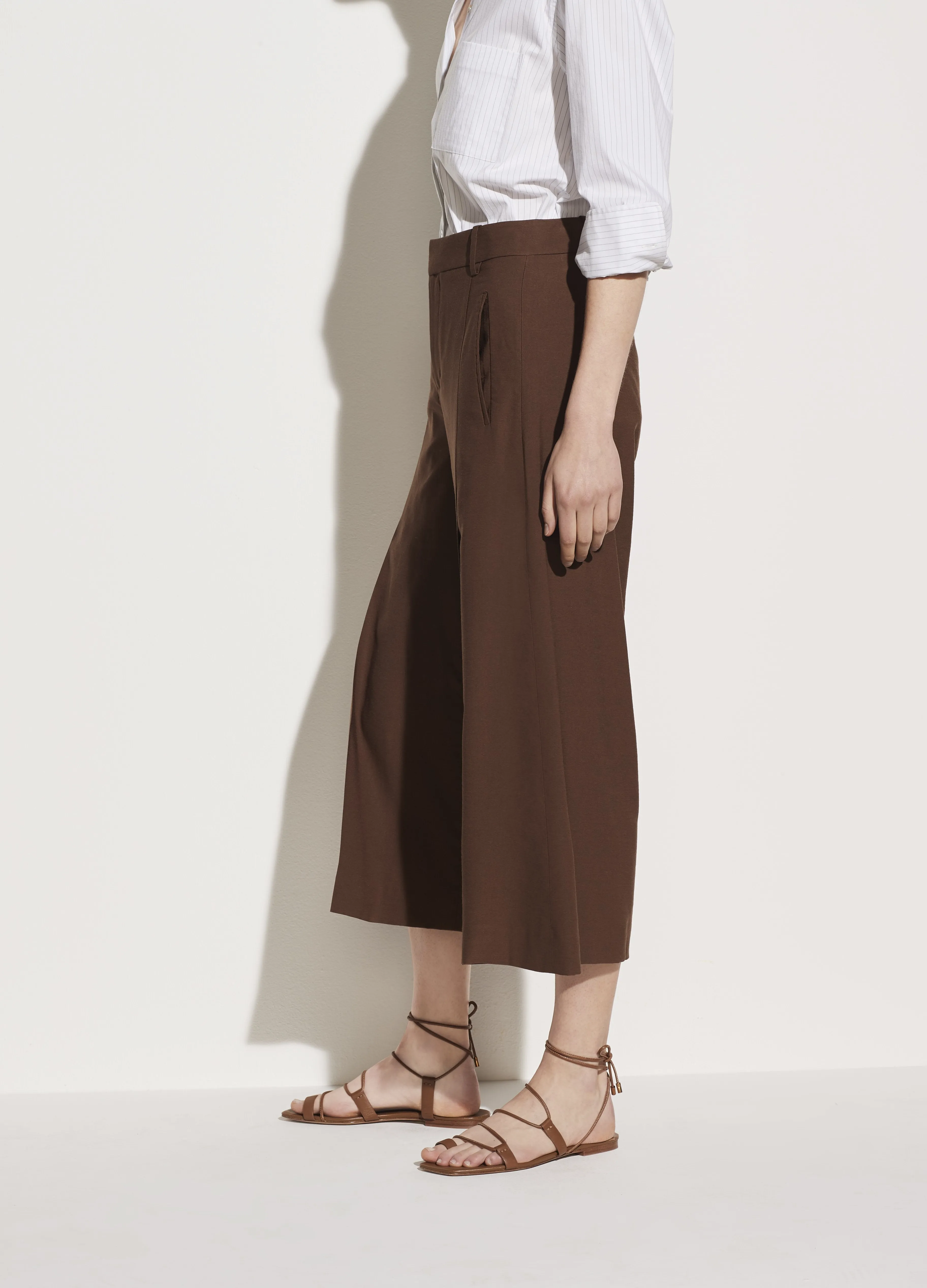Pleat Front Culotte in Palo Santo