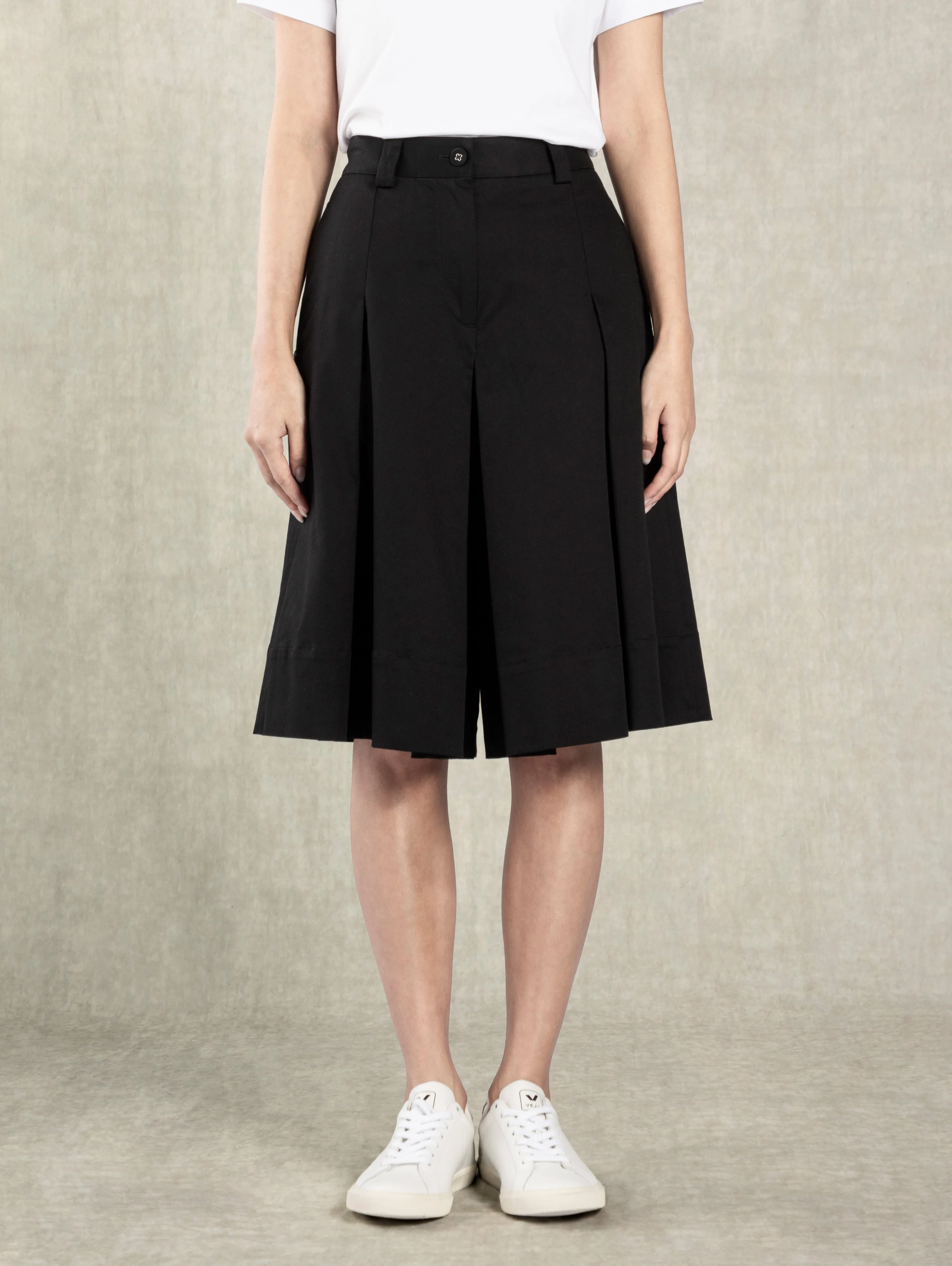 Pleated A-line Culottes Moonless Night