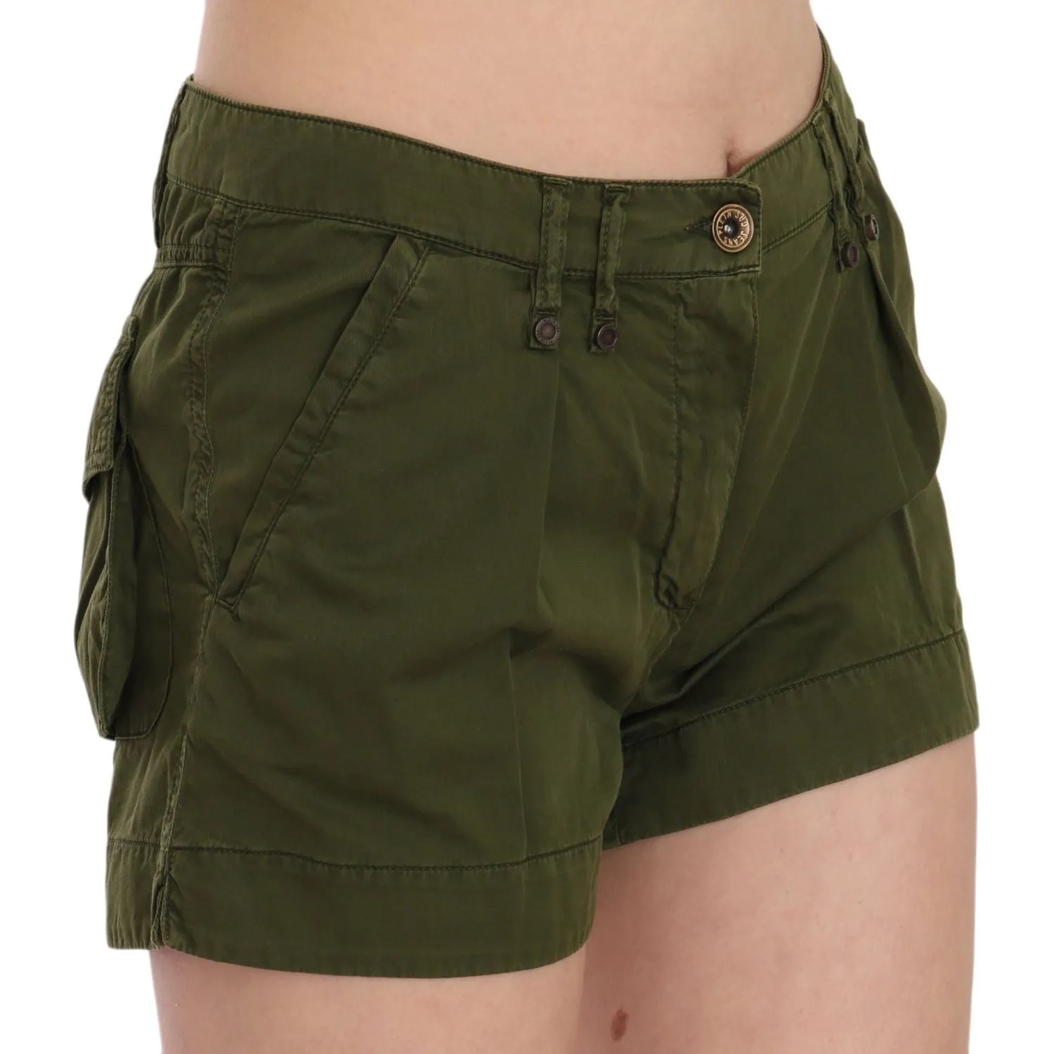 PLEIN SUD Emerald Mid Waist Cotton Shorts