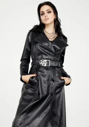 Poison PU Leather Trench Coat