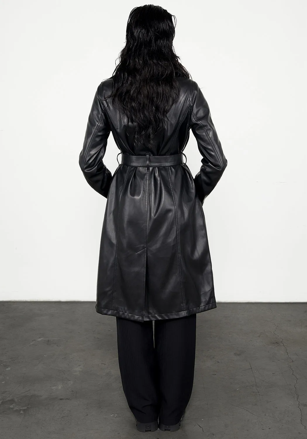 Poison PU Leather Trench Coat