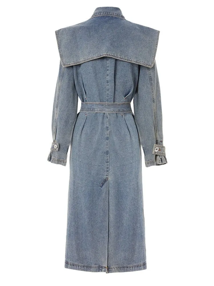 Pre Order:  Denim Trench Coat - @itsjacqueblue