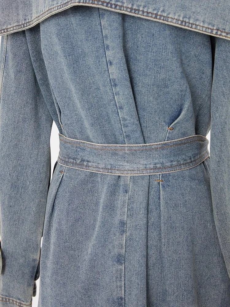 Pre Order:  Denim Trench Coat - @itsjacqueblue