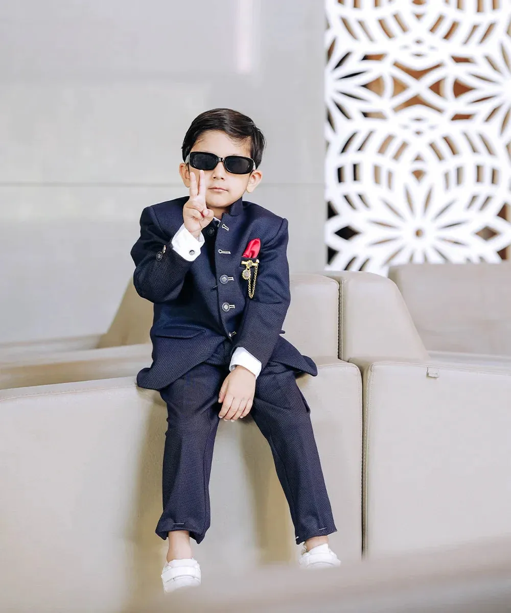 Pre-Order: Navy Jodhpuri Suit Set for Boys for Party